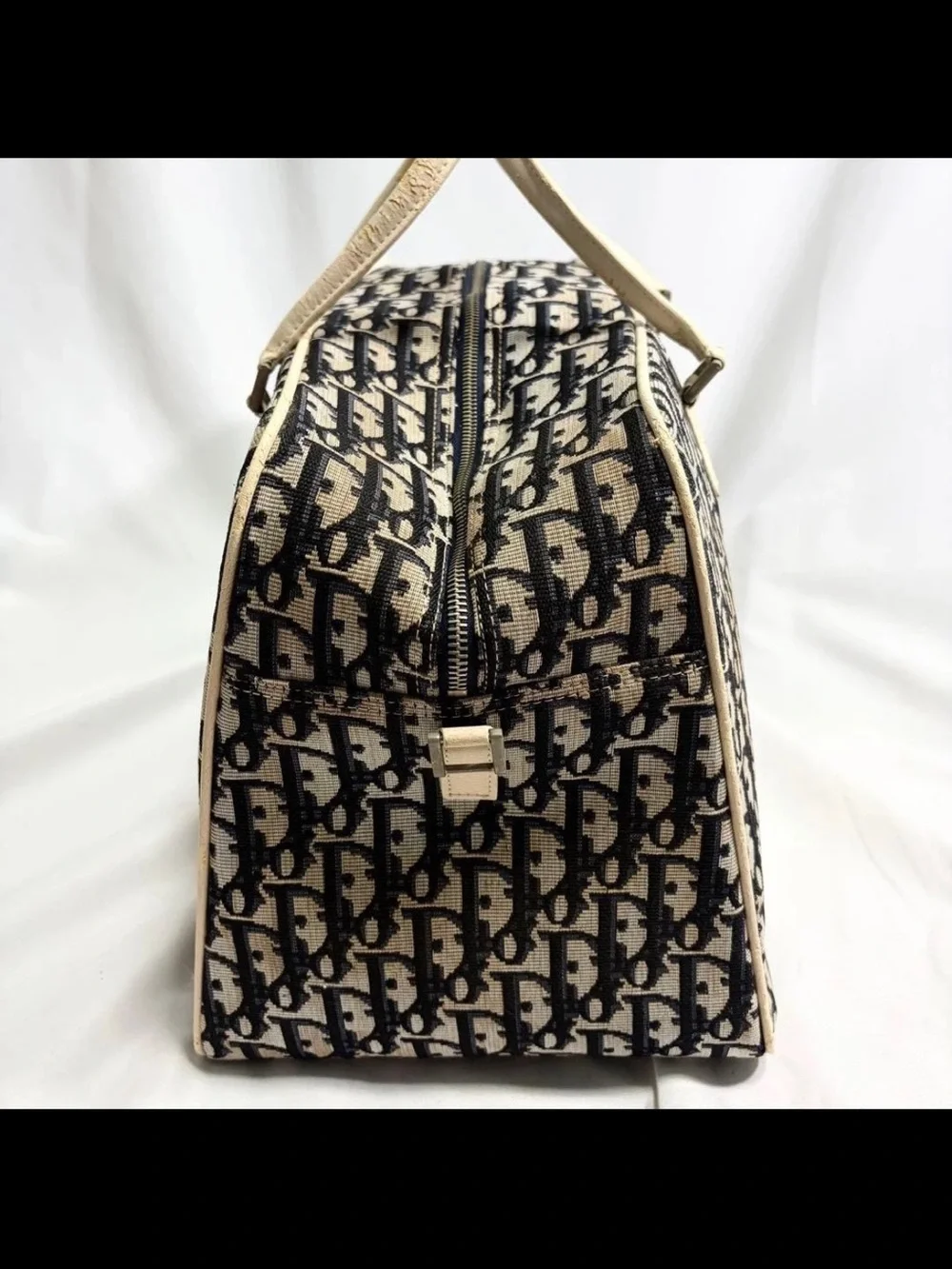 Dior Black & Beige Oblique Canvas Weekender Bag